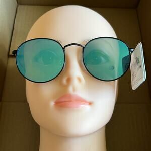 Caliblue Round Metal Sunglasses Black